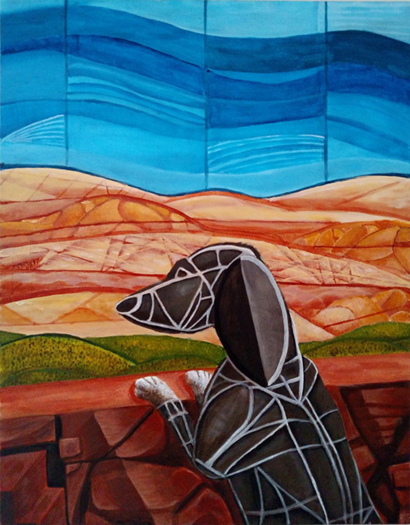 Kenneth Gomez  painting acrylic Ennuiweenerdog