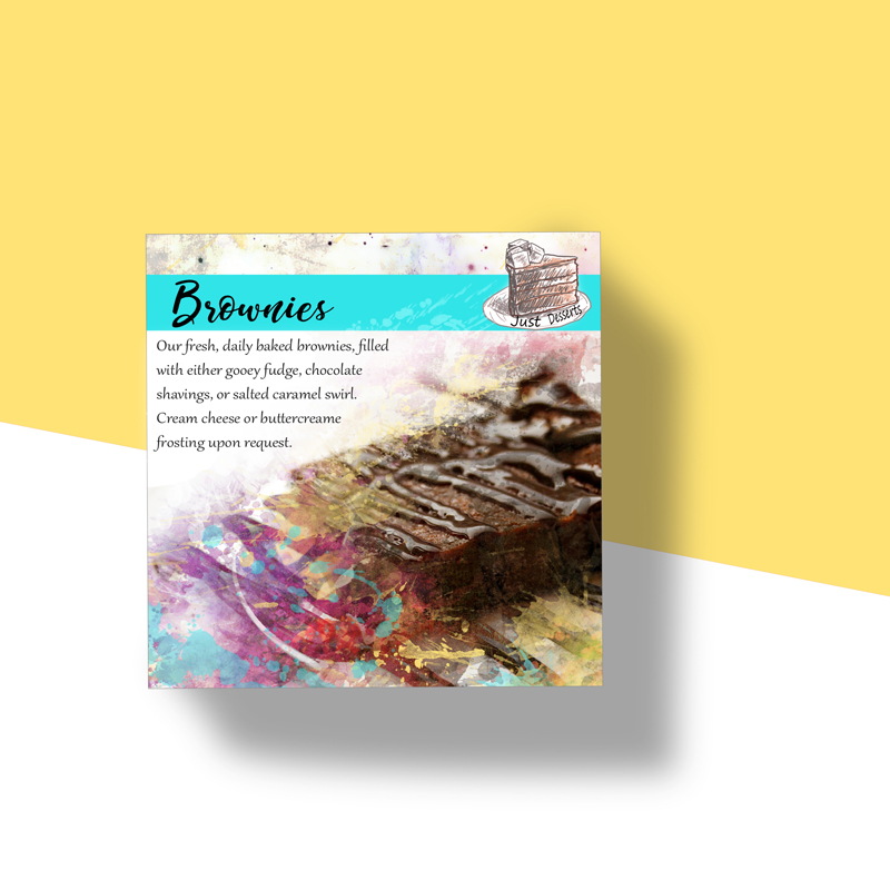 Kenneth Gomez Art Professional Design Just Dessert Brownie Box Design